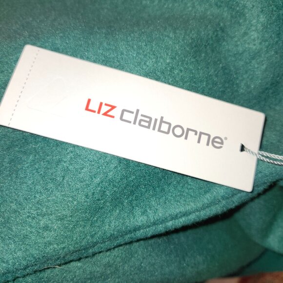 25101 Liz Claiborne Lightweight Softshell Shacket Green NWT 1X - Picture 9 of 11